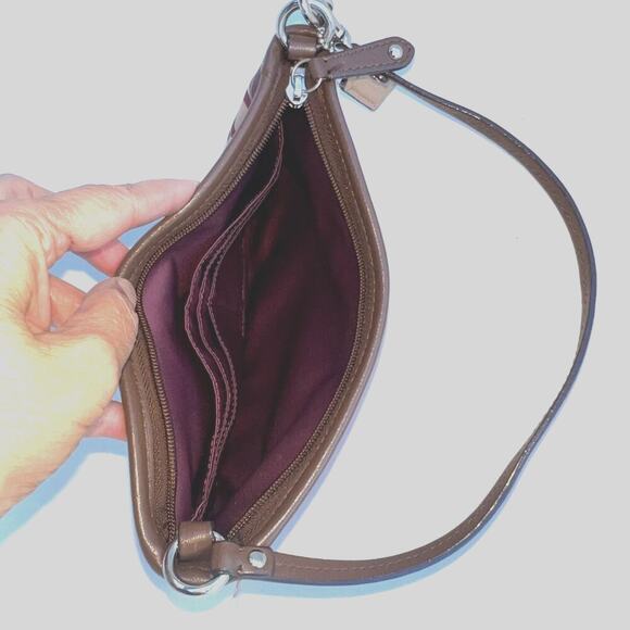 Coach Satin Multi Colored Monogram Clutch Wristlet - Picture 4 of 4